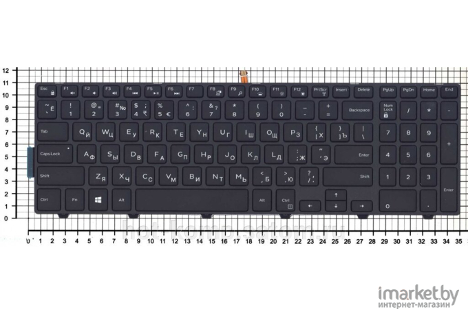 Клавиатура для ноутбука Dell Inspiron 15-3000, 15-3552, 15-3555, 15-3565, 15-3567, 15-5000, 15-5547, 15-5559, 15-5566 черная (KBD-DE-39)