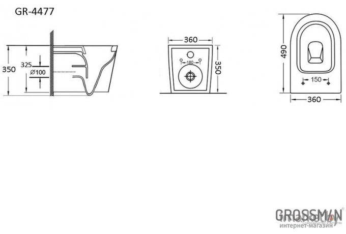 Унитаз Grossman GR-4477S подвесной