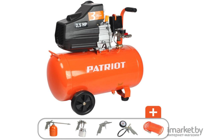 Компрессор Patriot EURO 50-260K оранжевый (525306316)