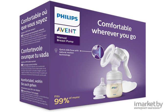 Молокоотсос ручной Philips AVENT Natural Motion с бутылочкой (SCF430/10)