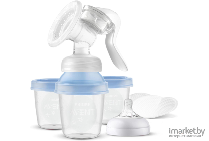 Молокоотсос ручной Philips AVENT Natural Motion с контейнерами для хранения грудного молока (SCF430/13)