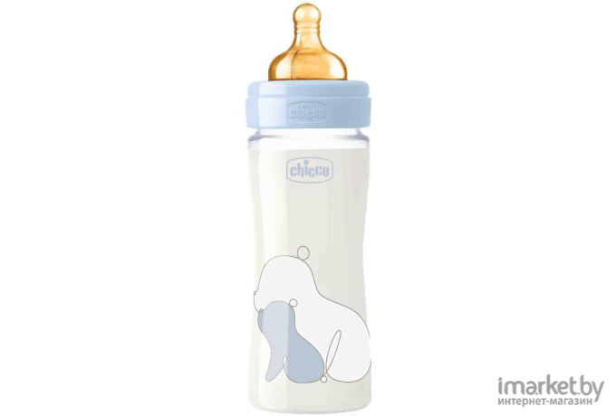 Бутылочка CHICCO Nursery Original Touch Glass Boy, 0 мес.+, 240 мл стеклянная с латексной соской (00027720200000)