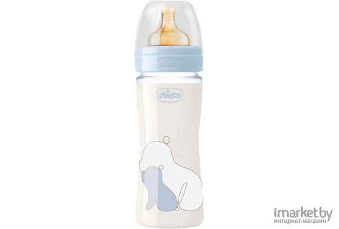 Бутылочка CHICCO Nursery Original Touch Glass Boy, 0 мес.+, 240 мл стеклянная с латексной соской (00027720200000)