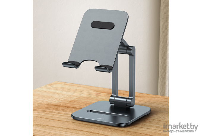 Подставка для смартфона Baseus Desktop Biaxial Foldable Metal Stand Grey (LUSZ000013)