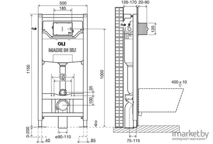 Инсталляция для унитаза OLI OLI120 Plus Механика 885052