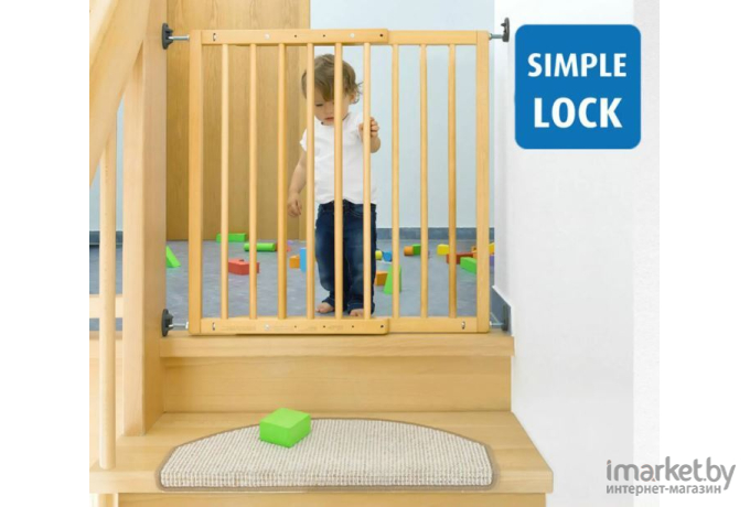 Ворота безопасности Reer Basic Simple-Lock 65,5-106 см дерево (46977)