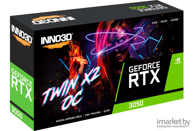 Видеокарта Inno3D GeForce RTX 3050 Twin X2 OC (N30502-08D6X-11902130)