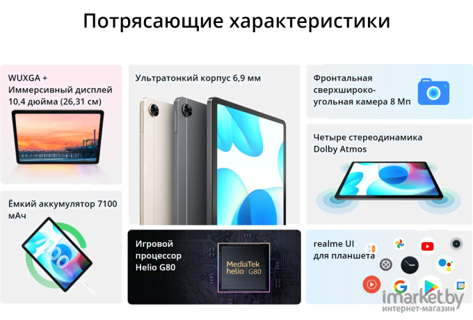 Планшет Realme Pad 6GB/128GB Grey (RMP2103)