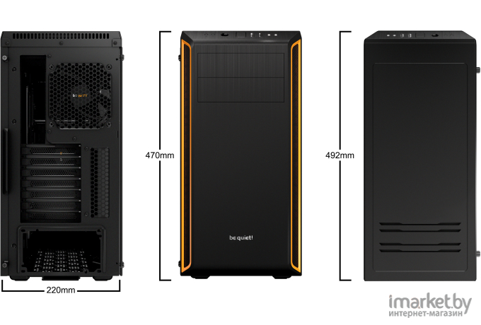 Корпус be quiet! Pure Base 600 с окном черный/оранжевый (BGW20)