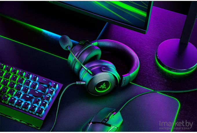 Наушники с микрофоном Razer Kraken V3 HyperSense черный (RZ04-03770100-R3M1)