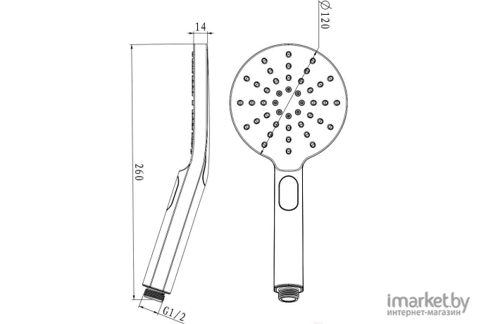 Лейка душевая Lemark LM8122BL черный