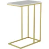 Столик придиванный Калифорния мебель Агами Голд белый мрамор/золотой