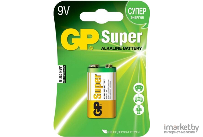 Батарейка GP Крона 9V Super Alkaline (1604A/6LR61/6LF22)