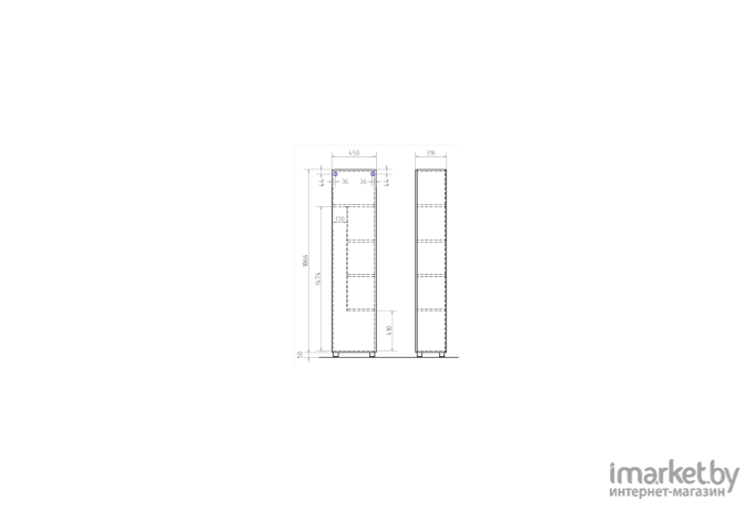 Шкаф-пенал Vigo Geometry 450 бетон (pn.GEO.45)