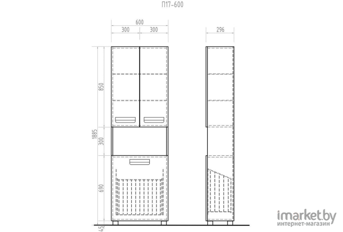 Шкаф-пенал Vigo Plaza 600 (pn.PLA.60)