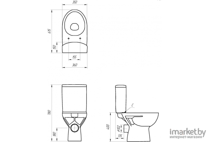 Унитаз Cersanit Parva New Clean On 011 (S-KO-PA011-3/6-COn-DL-w)