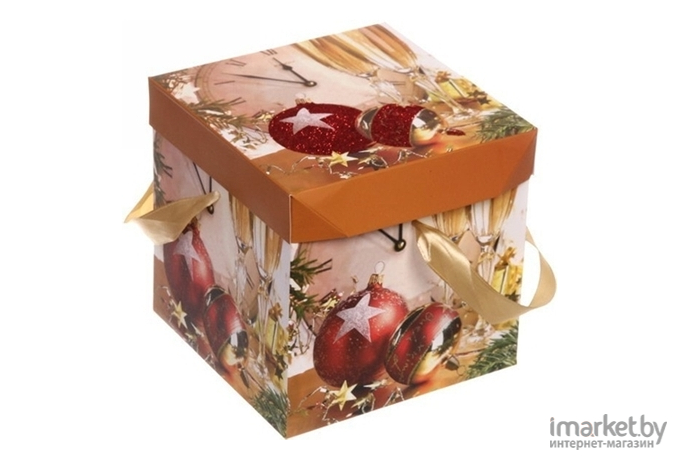 Подарочная коробка Серпантин Бой курантов 15x15x15 см (214-040)