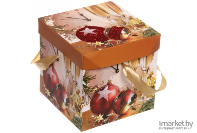Подарочная коробка Серпантин Бой курантов 22x22x22 см (214-039)