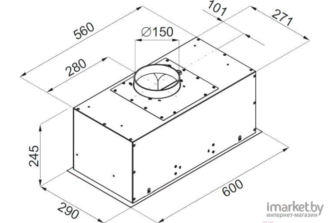 Вытяжка Ciarko Swift 600 Inox без кантика (FH00146)