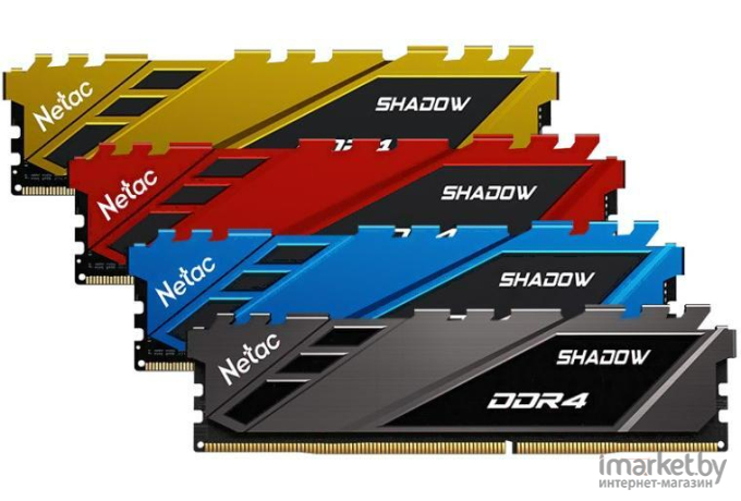 Оперативная память Netac Shadow DDR4-3600 8GB C18 Red (NTSDD4P36SP-08R)