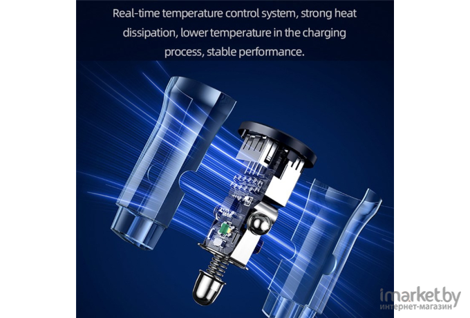 Автомобильное зарядное устройство Usams С31 Transparent Dual USB прозрачно-чёрный (CC162CC01)