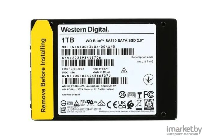 SSD-накопитель WD Blue SA510 1TB (WDS100T3B0A)