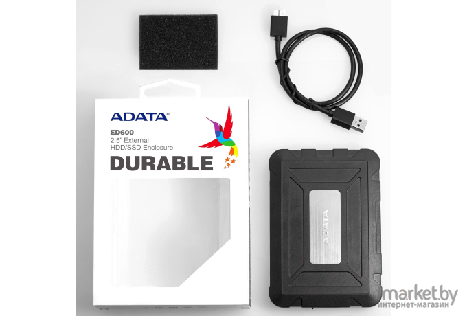 Бокс для жесткого диска A-data ED600 Black Color Box (AED600-U31-CBK)