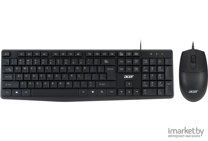 Комплект клавиатура и мышь Acer OMW141 черный (ZL.MCEEE.01M)