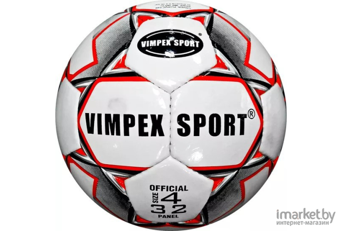 Футбольный мяч Vimpex Sport 9220 4 размер серый/красный