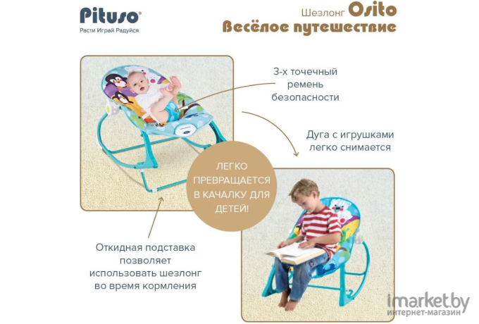 Шезлонг Pituso Osito Весёлое путешествие (8615)