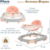 Ходунки Pituso Веселая ферма коралл/серый