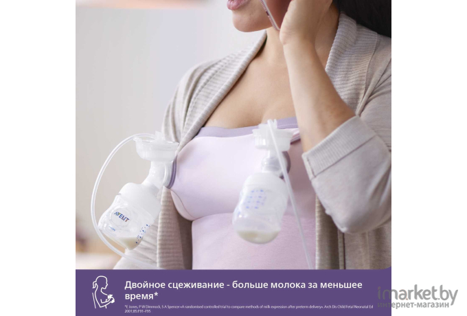 Молокоотсос Philips AVENT Premium Plus Natural Motion розовый (SCF393/11)