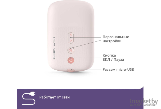 Молокоотсос Philips AVENT Premium Plus Natural Motion розовый (SCF393/11)