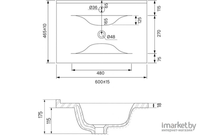 Тумба с умывальником IDDIS CLO60WFi95K