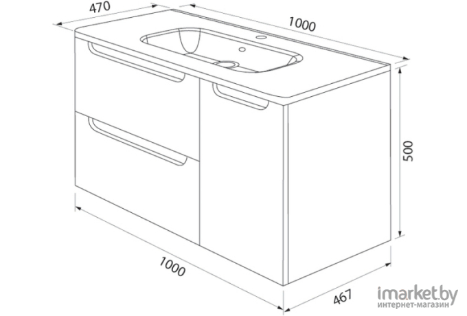 Тумба с умывальником Iddis EDI10W1i95K