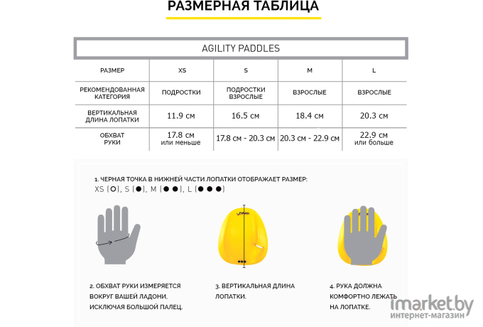 Лопатки для плавания Finis Agility Paddle S (1.05.129.04)