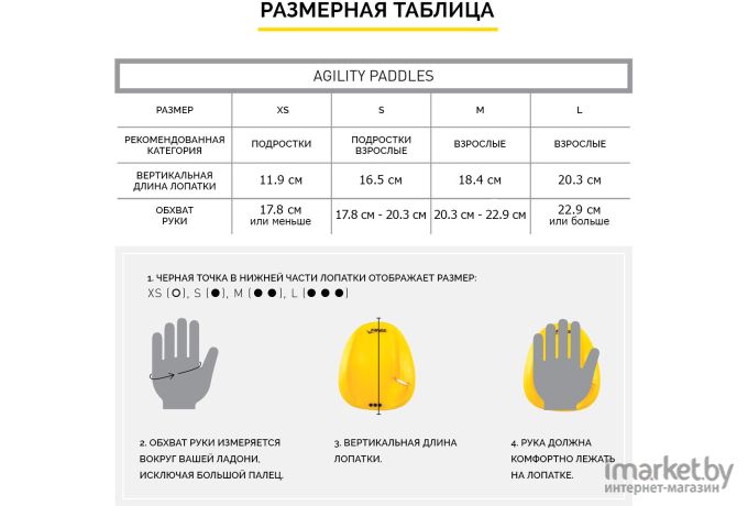 Лопатки для плавания Finis Agility Paddle M (1.05.129.05)