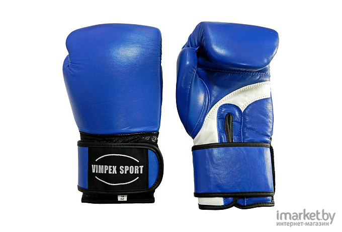 Боксерские перчатки Vimpex Sport 3034 (2022) 14 OZ без надписей синий