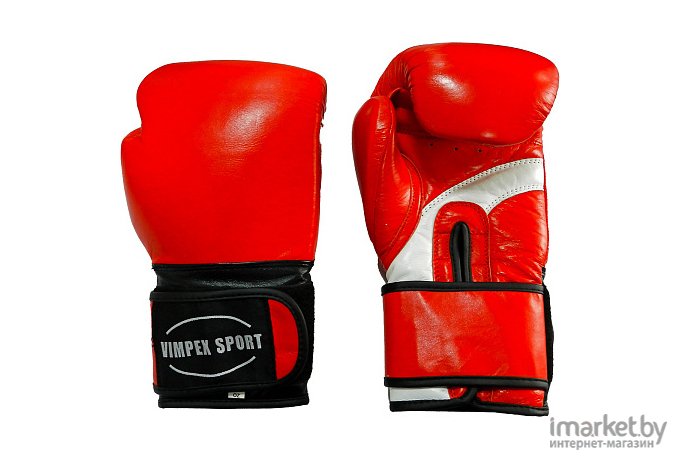 Боксерские перчатки Vimpex Sport 3034 (2022) 10 OZ без надписей красный