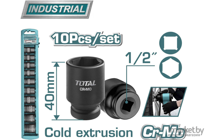 Набор ударных головок 1/2 TOTAL THISTD12101 (10 шт.)