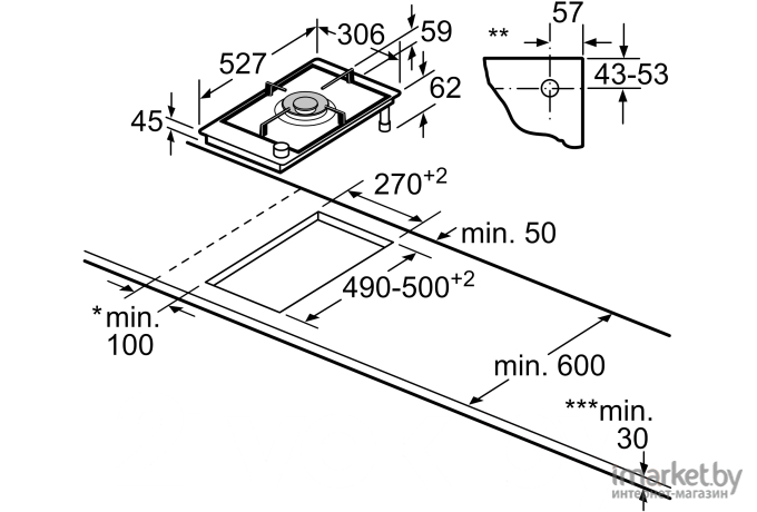 Варочная панель Bosch PRA3A6D70