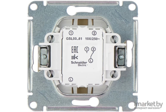 Выключатель проходной Schneider Electric Glossa алюминий (GSL000361)