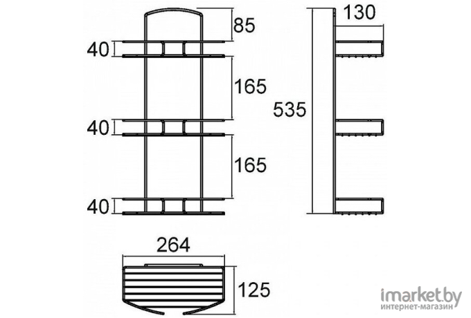 Полка для ванной Milardo 013W030M44