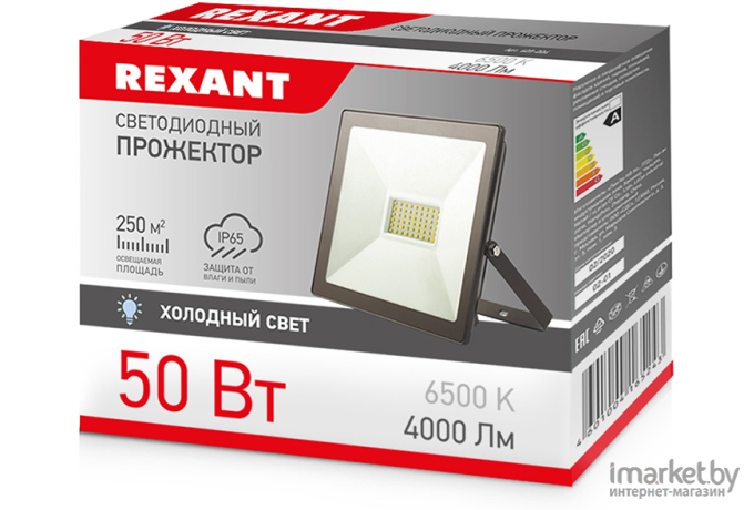 Прожектор светодиодный Rexant 50 Вт IP65 4000 лм 6500 К