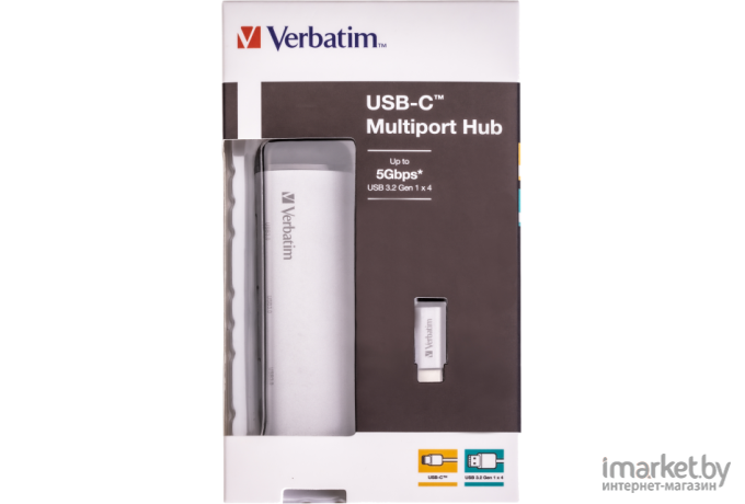 Разветвитель Verbatim USB-С 3.1 G1 + 2 USB 3.0 + HDMI + RJ45 (49141)