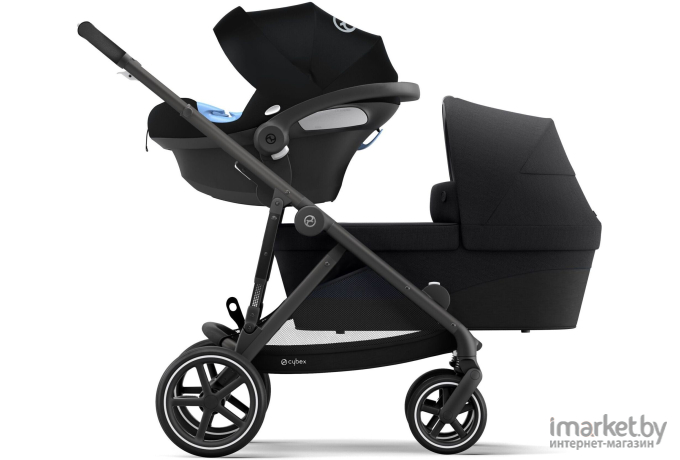 Прогулочная коляска для двойни Cybex Gazelle BLK deep black