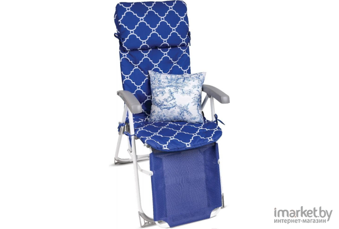 Кресло-шезлонг с матрасом и подушкой HAUSHALT Nika HHK7/BL синий
