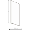 Стеклянная шторка для ванной Adema НФА-621 прозрачное стекло 80х150 (УТ-00001160)