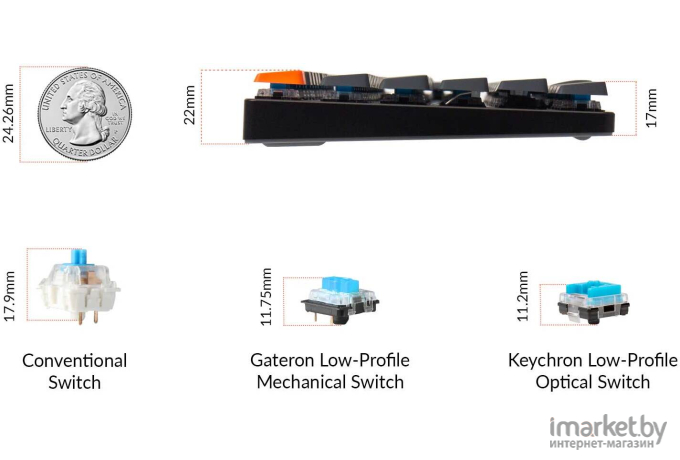 Беспроводная клавиатура Keychron K5SE Black (RGB, Hot-Swap, ABS+Alum, Keychron Optical Brown Switch)