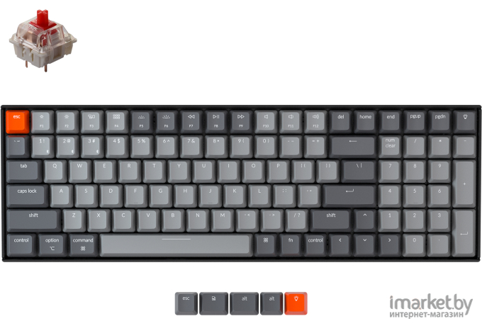 Беспроводная клавиатура Keychron K4 Black (White Led, Gateron G pro Red Switch)